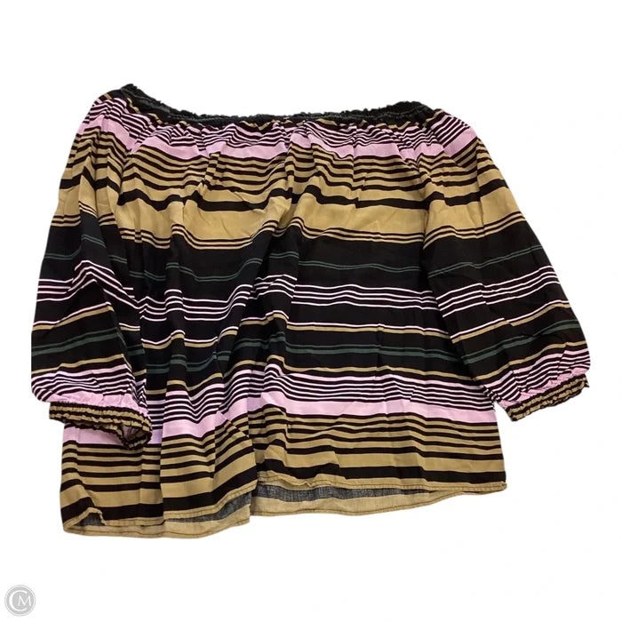 Top 3/4 Sleeve By Dalia In Striped Pattern, Size: M