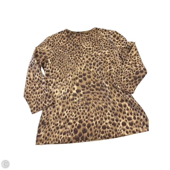 Top 3/4 Sleeve By J Mclaughlin In Animal Print, Size: L