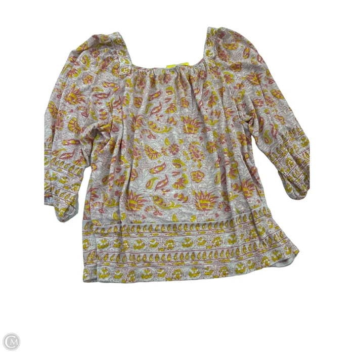 Top 3/4 Sleeve By Lucky Brand In Multi-colored, Size: L