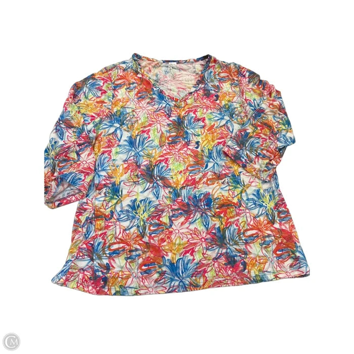 Top 3/4 Sleeve By Lulu B In Multi-colored, Size: L