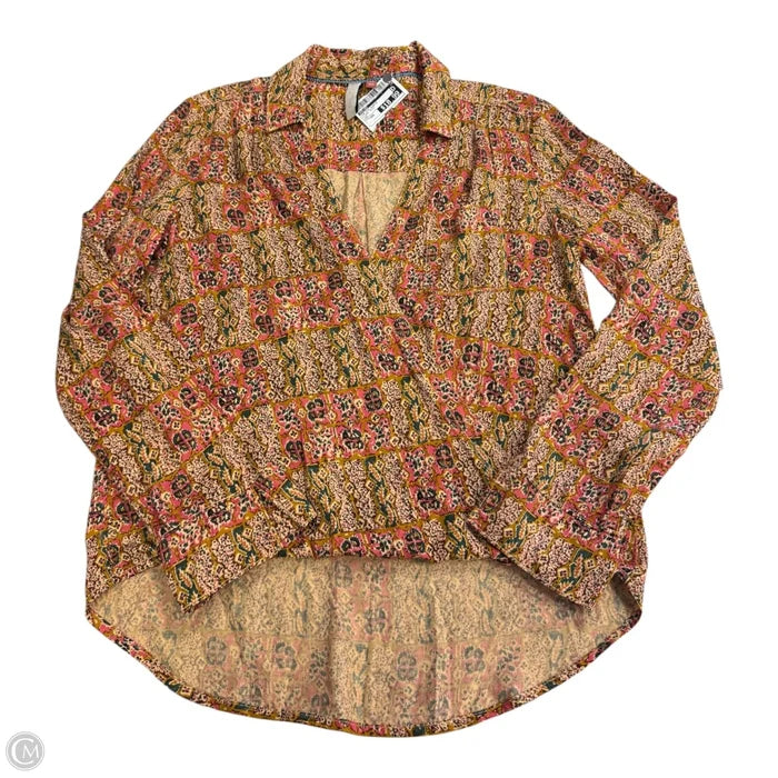 Top 3/4 Sleeve By Pilcro In Floral Print, Size: Xxs
