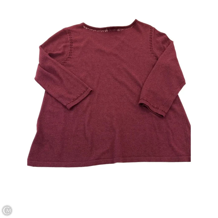 Top 3/4 Sleeve By Roz And Ali In Maroon, Size: L