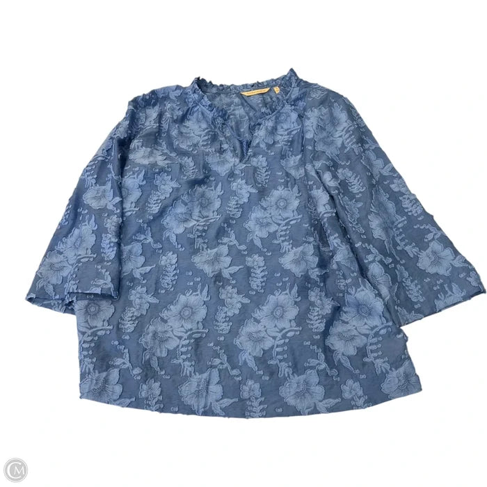 Top 3/4 Sleeve By Soft Surroundings In Blue, Size: 1x