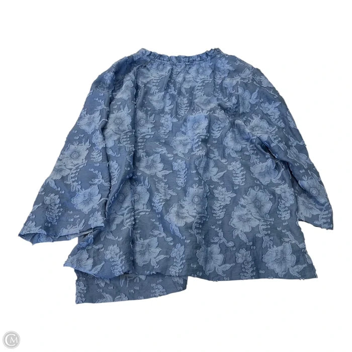 Top 3/4 Sleeve By Soft Surroundings In Blue, Size: 1x