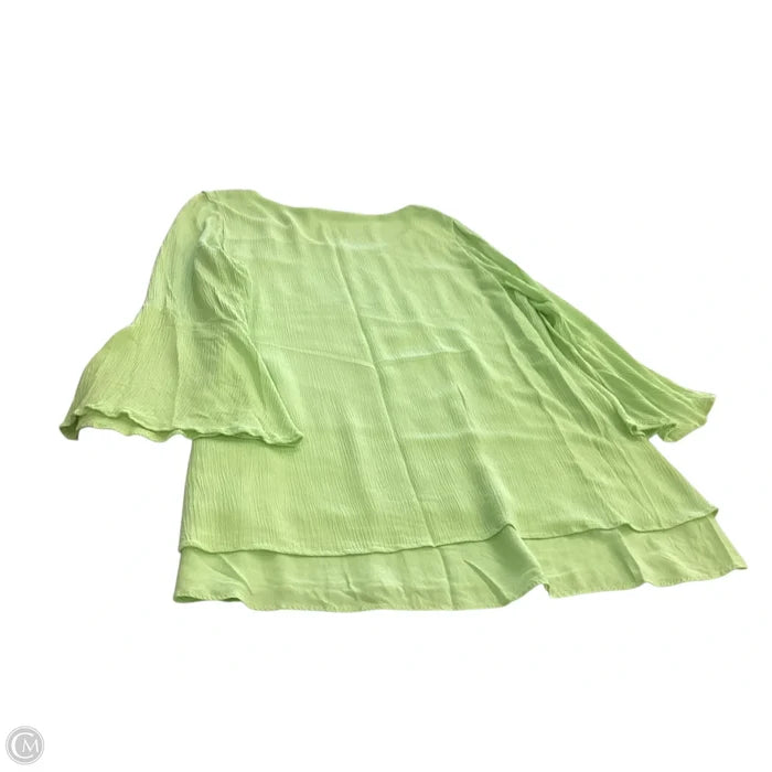 Top 3/4 Sleeve By Soft Surroundings In Green, Size: L
