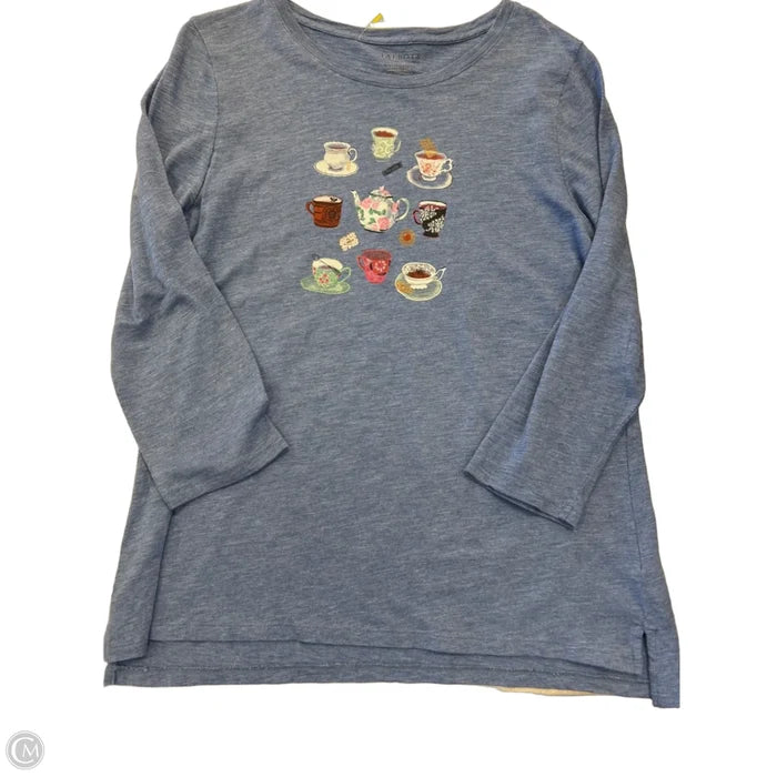 Top 3/4 Sleeve By Talbots In Blue, Size: L