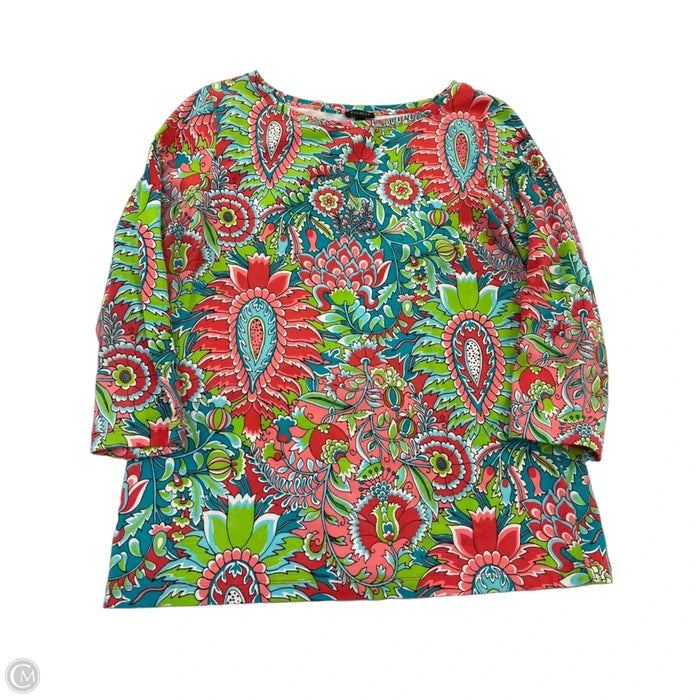 Top 3/4 Sleeve By Talbots In Multi-colored, Size: L