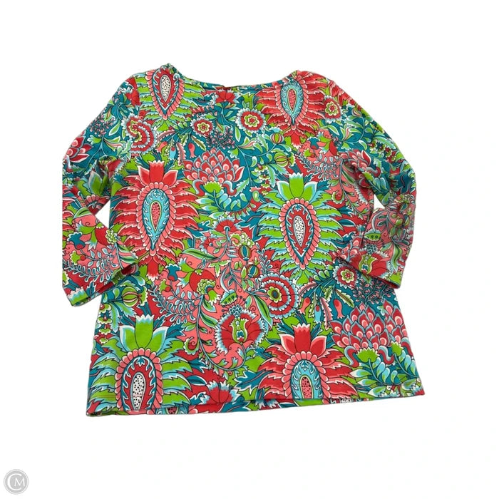 Top 3/4 Sleeve By Talbots In Multi-colored, Size: L