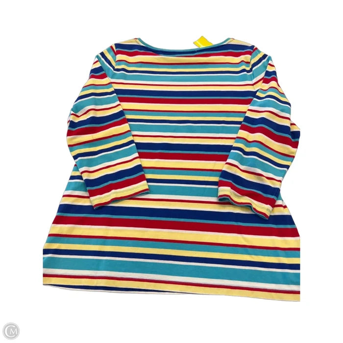Top 3/4 Sleeve By Talbots In Striped Pattern, Size: L