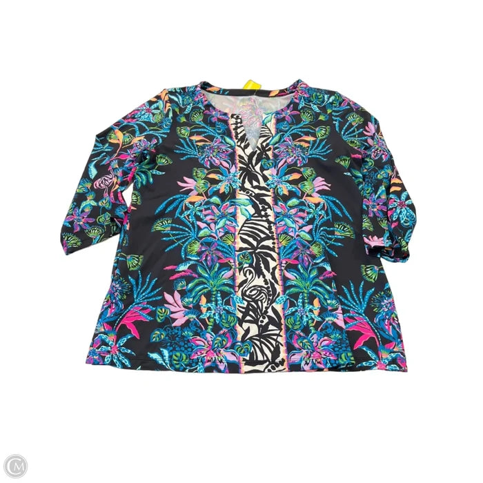 Top 3/4 Sleeve Designer By Lilly Pulitzer In Multi-colored, Size: L