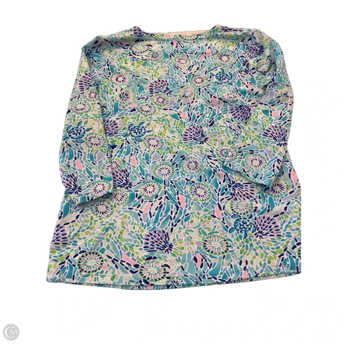 Top 3/4 Sleeve Designer By Lilly Pulitzer In Multi-colored, Size: L