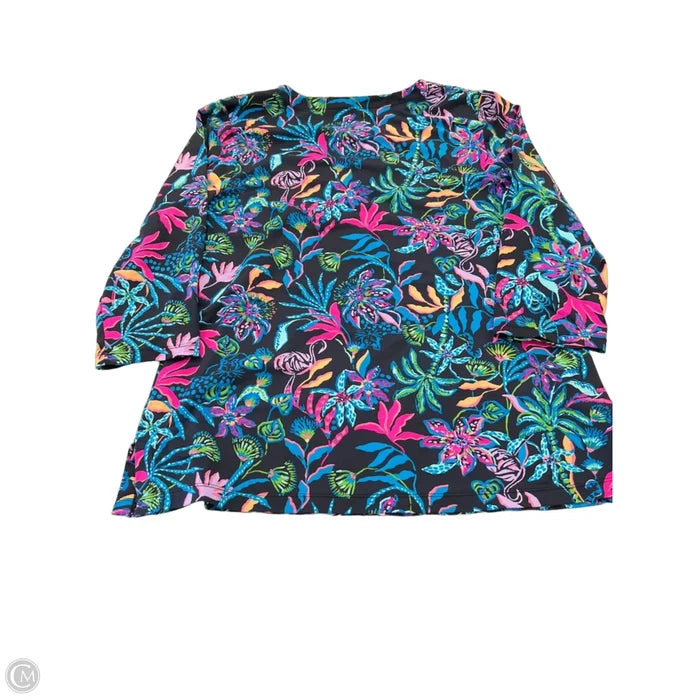 Top 3/4 Sleeve Designer By Lilly Pulitzer In Multi-colored, Size: L