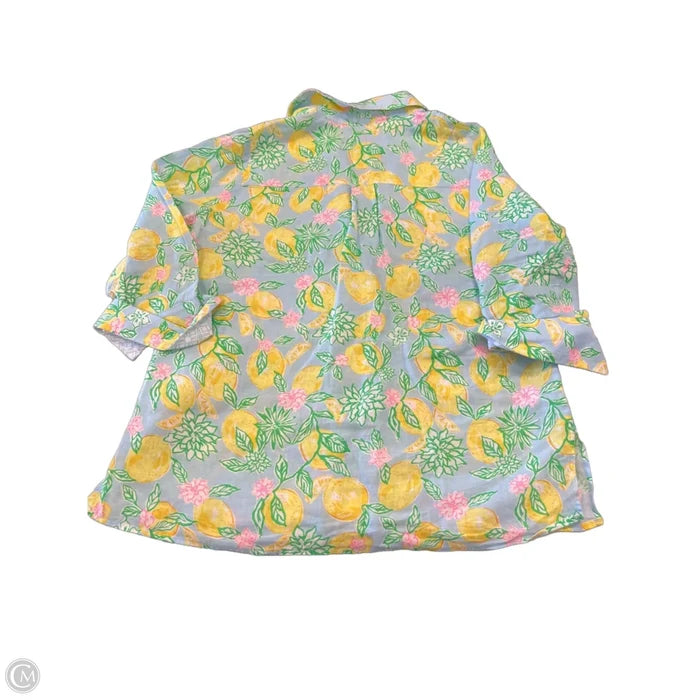 Top 3/4 Sleeve Designer By Lilly Pulitzer In Multi-colored, Size: M