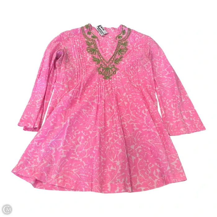 Top 3/4 Sleeve Designer By Lilly Pulitzer In Pink, Size: S