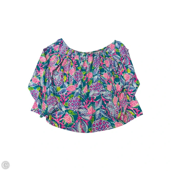 Top 3/4 Sleeve Designer By Lilly Pulitzer In Tropical Print, Size: Xl