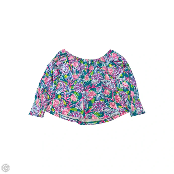 Top 3/4 Sleeve Designer By Lilly Pulitzer In Tropical Print, Size: Xl