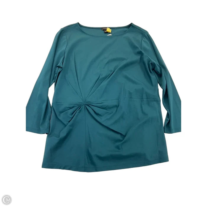Top Long Sleeve By Ann Taylor In Teal, Size: L