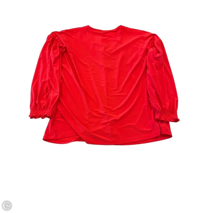 Top Long Sleeve By Anne Klein In Red, Size: L