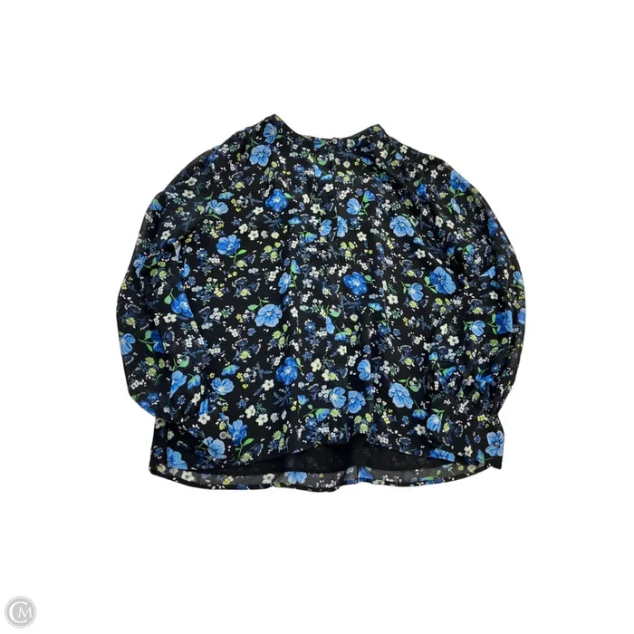 Top Long Sleeve By Banana Republic In Blue & Green, Size: S