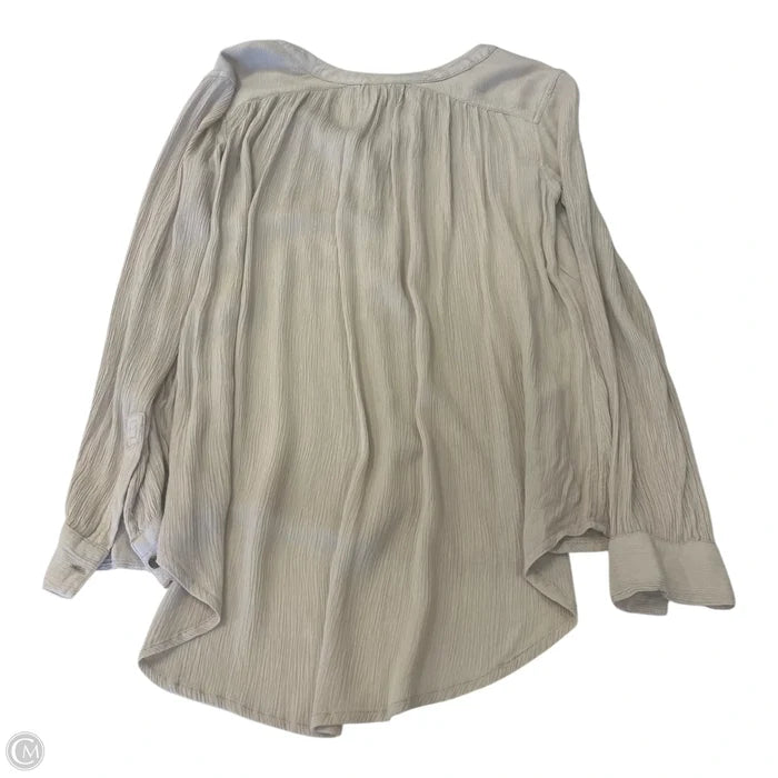 Top Long Sleeve By Bobeau In Beige, Size: S