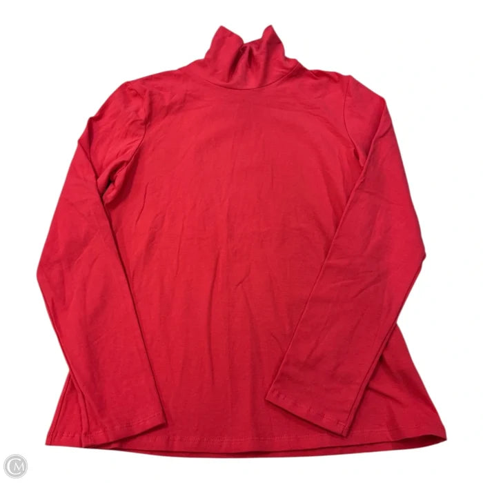 Top Long Sleeve By Boston Proper In Coral, Size: M