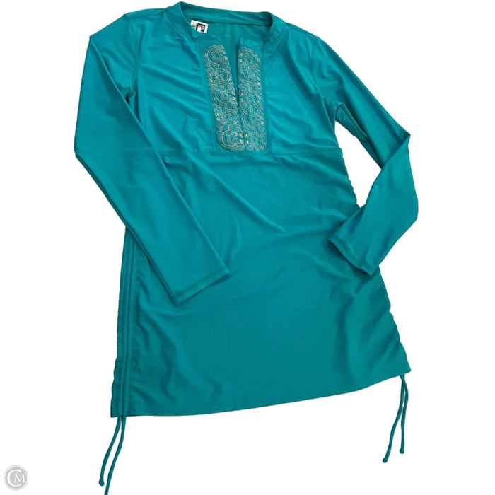 Top Long Sleeve By Cabana Life In Blue, Size: L