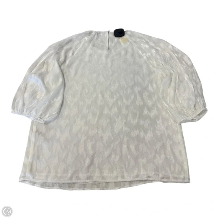 Top Long Sleeve By Calvin Klein In White, Size: M