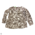 Top Long Sleeve By Chicos In Brown & White, Size: S