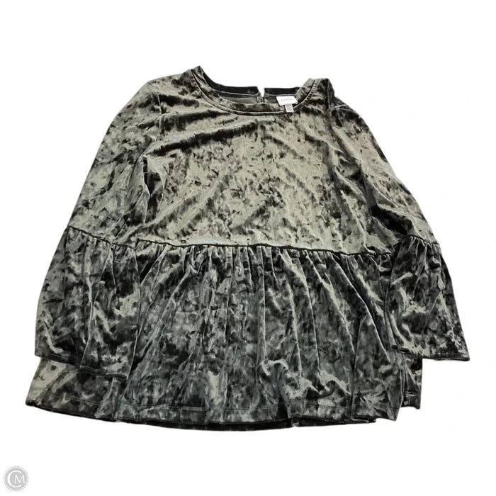 Top Long Sleeve By Cupio In Green & Grey, Size: Xl