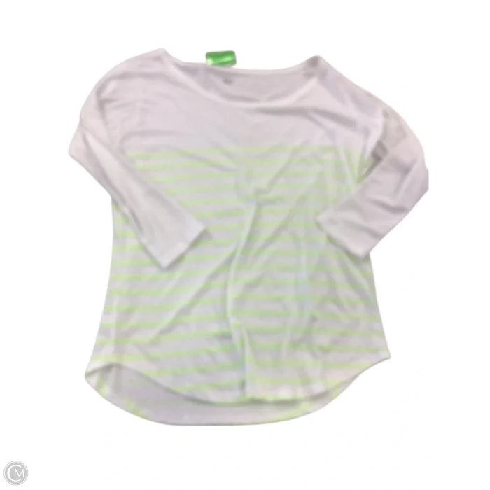 Top Long Sleeve By Gap In Green & White, Size: M