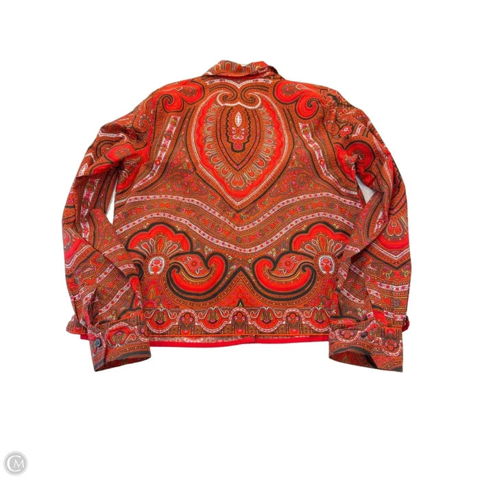 Top Long Sleeve By Isaac Mizrahi In Paisley Print, Size: L