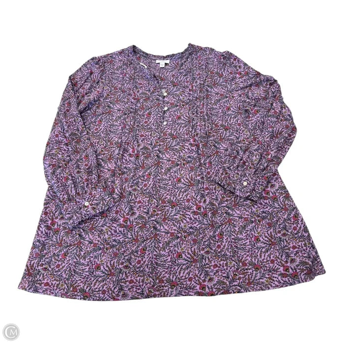 Top Long Sleeve By J. Jill In Purple, Size: 2x