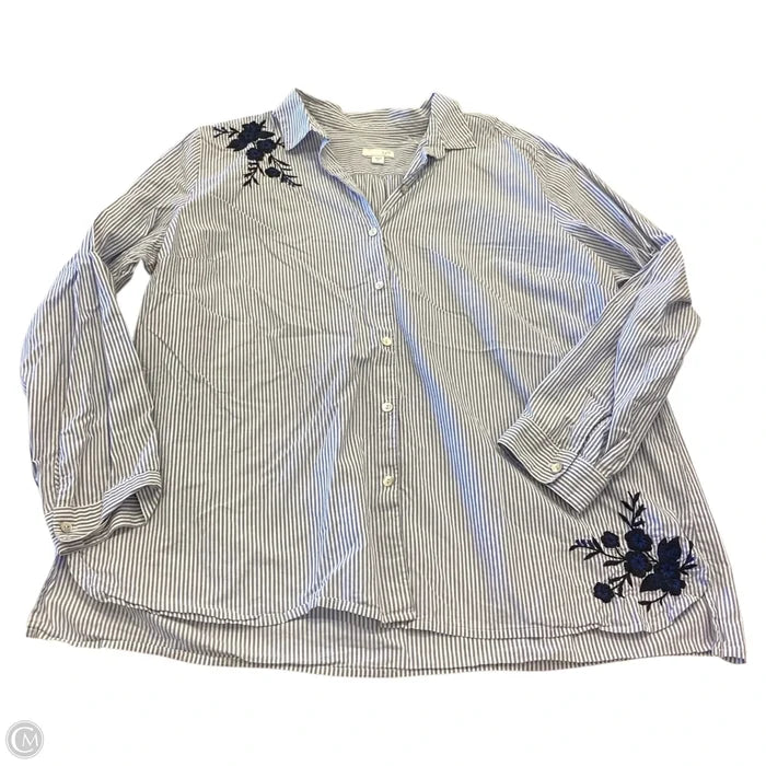 Top Long Sleeve By J. Jill In Striped Pattern, Size: Xl