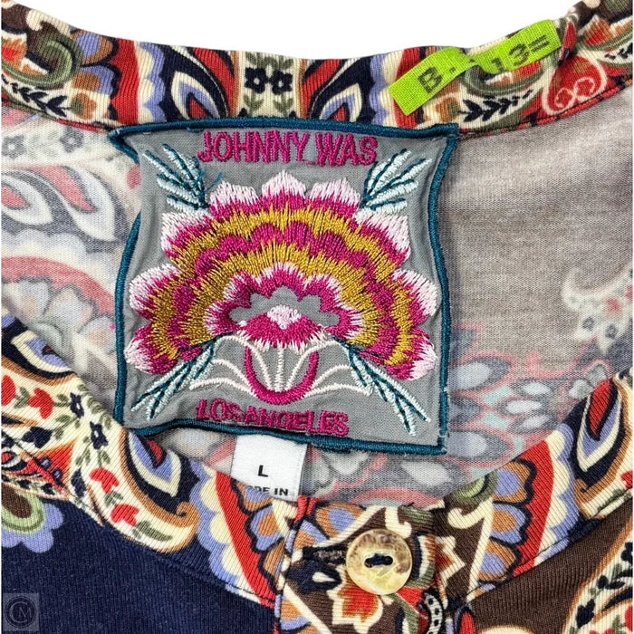 Top Long Sleeve By Johnny Was In Multi-colored, Size: L
