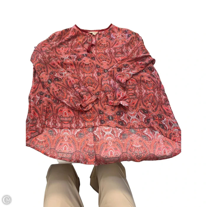Top Long Sleeve By Lucky Brand In Paisley Print, Size: L
