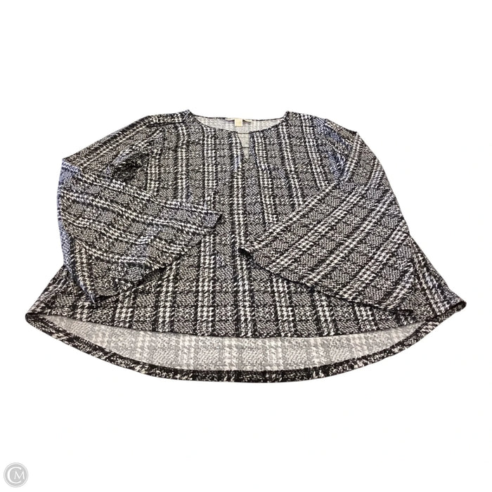 Top Long Sleeve By Michael By Michael Kors In Black & Grey, Size: Xl