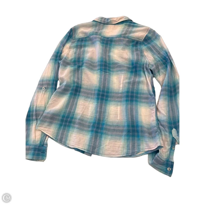 Top Long Sleeve By Mossimo In Blue & White, Size: L