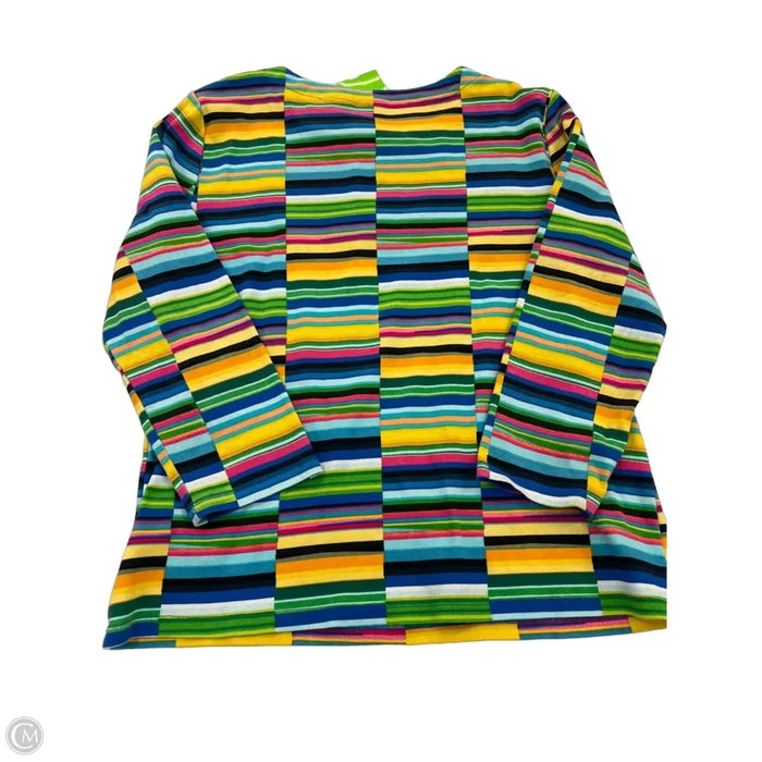 Top Long Sleeve By Rafaella In Striped Pattern, Size: L