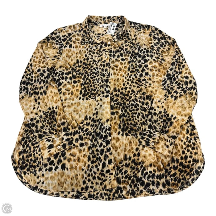 Top Long Sleeve By Rose And Olive In Animal Print, Size: Xl