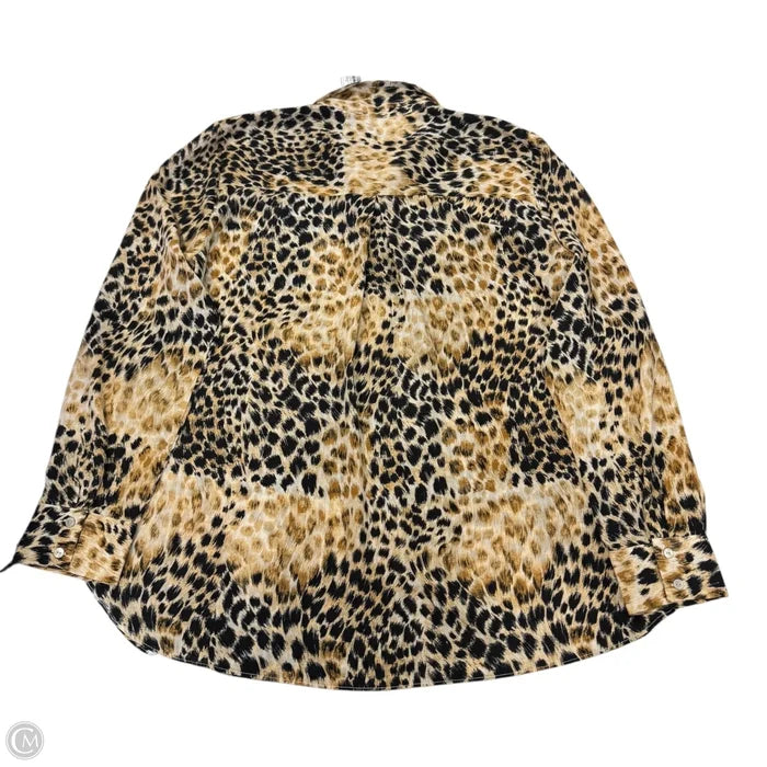 Top Long Sleeve By Rose And Olive In Animal Print, Size: Xl