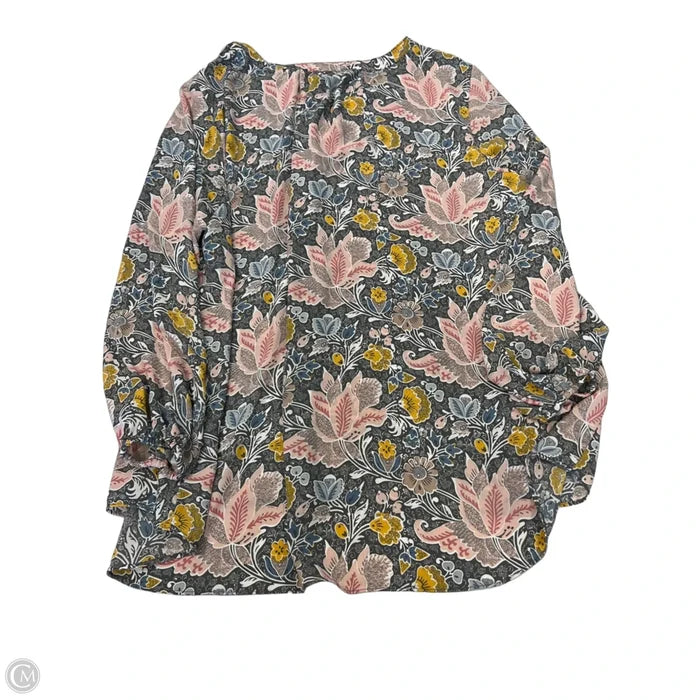 Top Long Sleeve By Tahari In Floral Print, Size: 2x