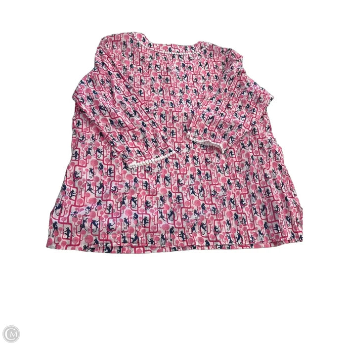 Top Long Sleeve By Talbots In Blue & Pink, Size: 2x