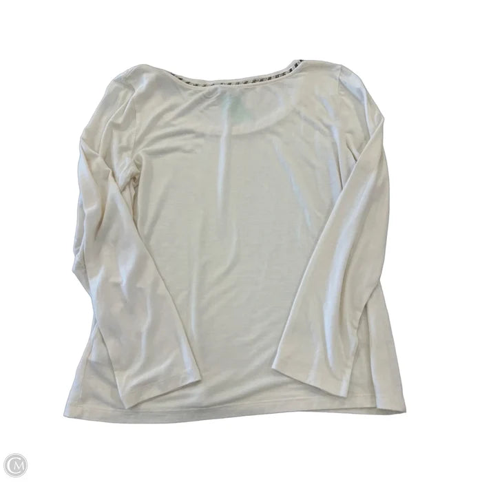 Top Long Sleeve By Talbots In Cream & Silver, Size: M