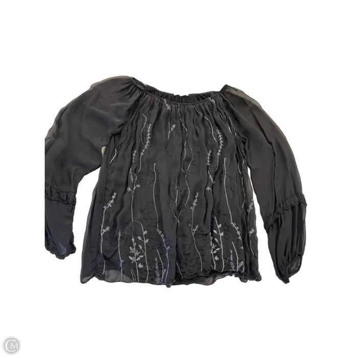 Top Long Sleeve By Tempo Paris In Black & Silver, Size: M