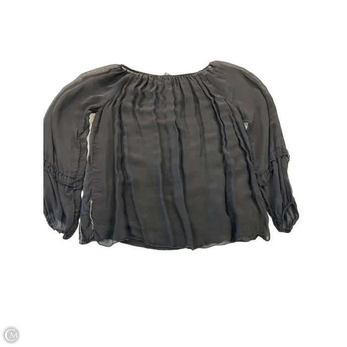 Top Long Sleeve By Tempo Paris In Black & Silver, Size: M