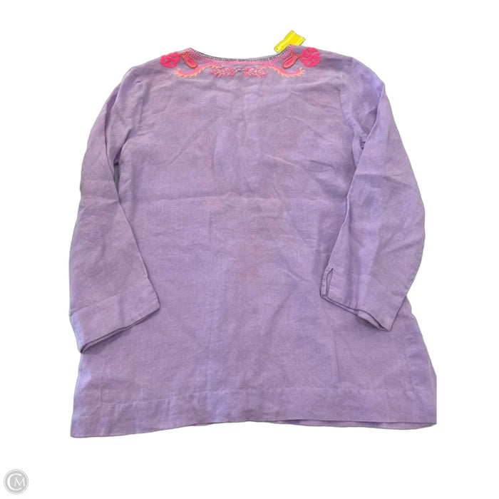 Top Long Sleeve Designer By Lilly Pulitzer In Pink & Purple, Size: S