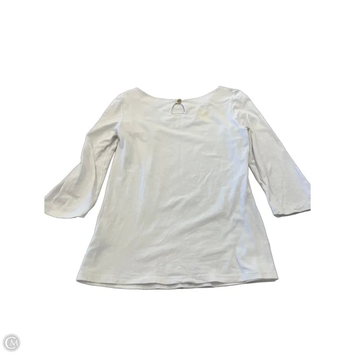 Top Long Sleeve Designer By Lilly Pulitzer In White, Size: Xs