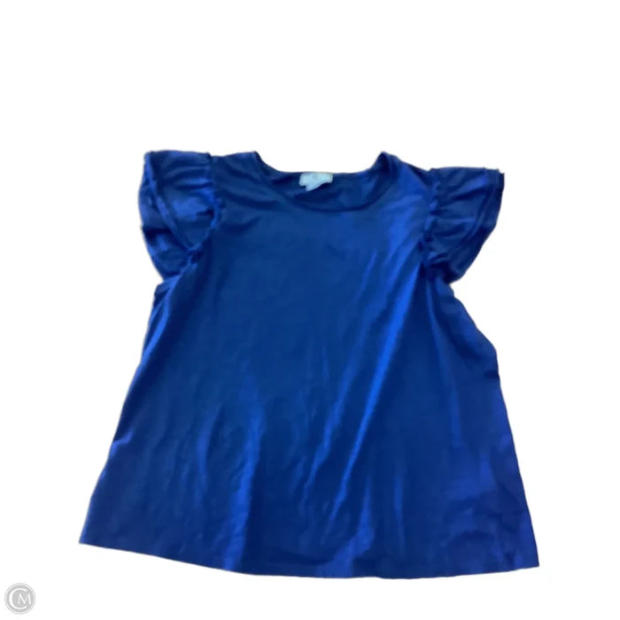 Top Short Sleeve By Cece In Blue, Size: L