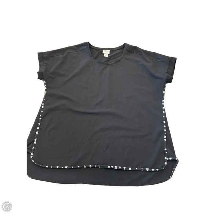 Top Short Sleeve By Chicos In Black & White, Size: L