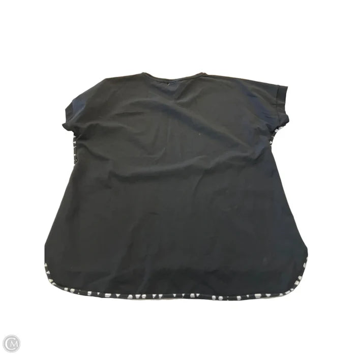 Top Short Sleeve By Chicos In Black & White, Size: L